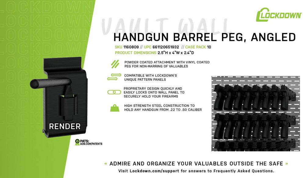 Handgun Barrel Peg, Angled