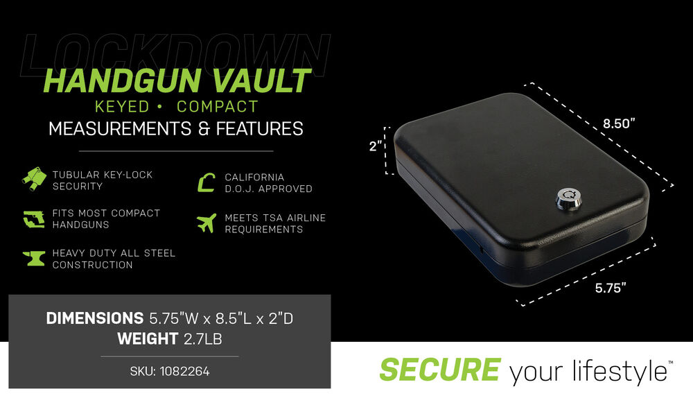 Handgun Vault, Keyed, Compact