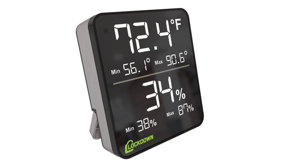 LOCKDOWN Digital Hygrometer for Temperature and Humidity