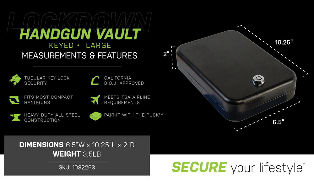 Handgun Vault, Keyed, Large
