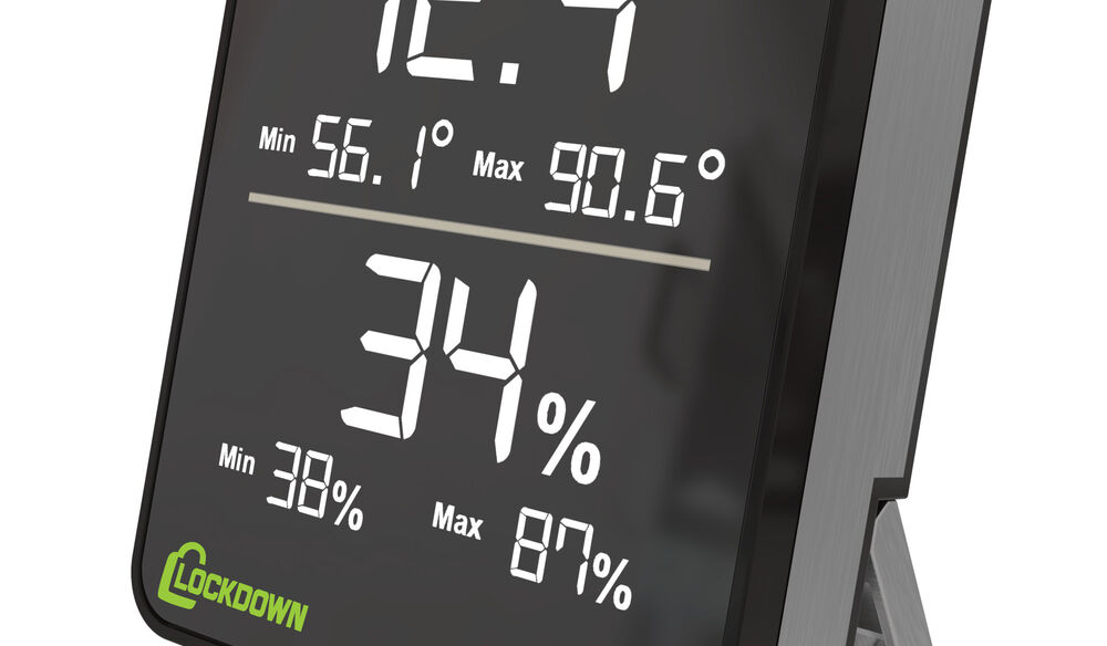 LOCKDOWN Digital Hygrometer for Temperature and Humidity