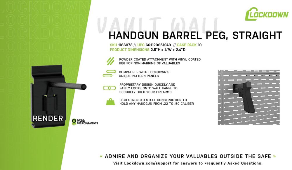 Handgun Barrel Peg, Straight